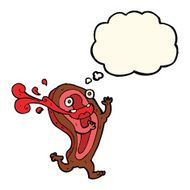 rare steak cartoon character with thought bubble N3