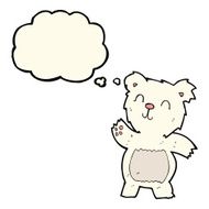 cartoon polar bear with thought bubble N43