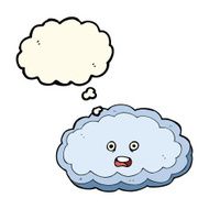 cartoon decorative cloud with thought bubble N4
