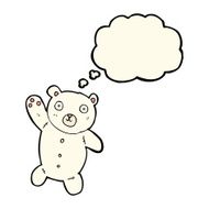 cartoon cute polar teddy bear with thought bubble N4