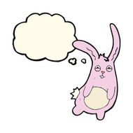 funny cartoon rabbit with thought bubble N7