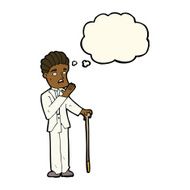 cartoon shocked gentleman with thought bubble N7