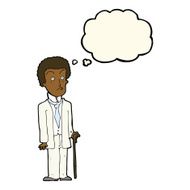 cartoon unhappy gentleman with thought bubble N7