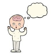 cartoon genius with thought bubble N7
