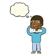 cartoon secret robot with thought bubble N7