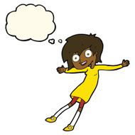 cartoon crazy excited girl with thought bubble N7