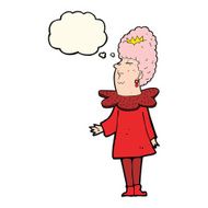 cartoon queen with thought bubble N8
