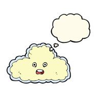 cartoon cloud symbol with thought bubble N7