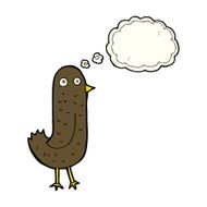 funny cartoon bird with thought bubble N91