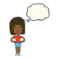 Cartoon Annoyed Woman With Thought Bubble N133