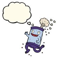 cartoon crazy soda can with thought bubble N7