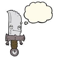 knife cartoon character with thought bubble N3