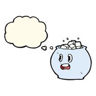 cartoon bowl of sugar with thought bubble N4
