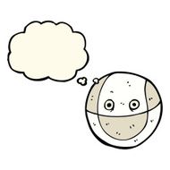 cartoon ball with thought bubble N4