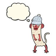 cartoon crazy monkey with thought bubble N7