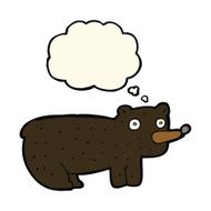 funny cartoon black bear with thought bubble N15