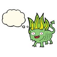 cartoon little demon with thought bubble N20