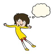 cartoon crazy excited girl with thought bubble N8