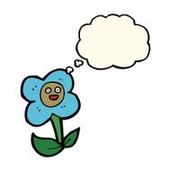 cartoon flower with face thought bubble N16