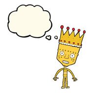 cartoon robot with crown thought bubble N4