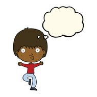 cartoon excited boy with thought bubble N117