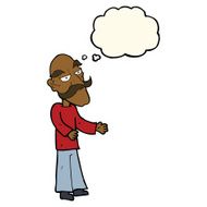 cartoon old man with mustache thought bubble N19