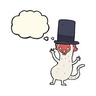 cartoon monkey in top hat with thought bubble N7