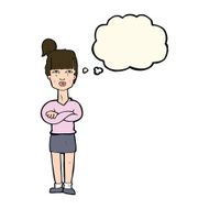 Cartoon Annoyed Woman With Thought Bubble N134