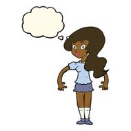 cartoon pretty woman with thought bubble N198