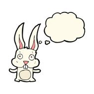 cartoon rabbit with thought bubble N68