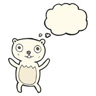 cartoon polar bear cub with thought bubble N53
