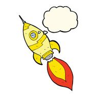 cartoon spaceship with thought bubble N18