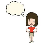 Cartoon Annoyed Woman With Thought Bubble N135
