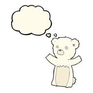 cartoon polar bear cub with thought bubble N56