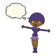 cartoon vampire girl with thought bubble N171