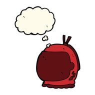 cartoon astronaut helmet with thought bubble N20