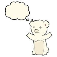 cartoon polar bear cub with thought bubble N58