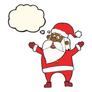 cartoon santa claus with thought bubble N137