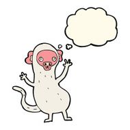 cartoon monkey with thought bubble N20