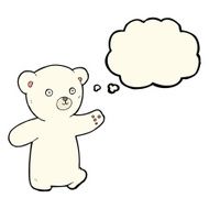 cartoon polar bear cub with thought bubble N59