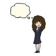 cartoon female spy with thought bubble N24