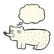 funny cartoon polar bear with thought bubble N18