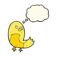 cartoon bird with thought bubble N203