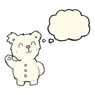 cartoon polar bear with thought bubble N44