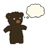 cartoon black bear with thought bubble N51