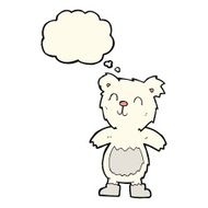 cartoon teddy polar bear with thought bubble N7