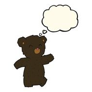 cartoon black bear with thought bubble N52