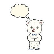 cartoon teddy polar bear with thought bubble N8