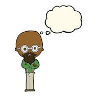 cartoon annoyed old man with thought bubble N48