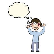 cartoon man with popping out eyes thought bubble N23